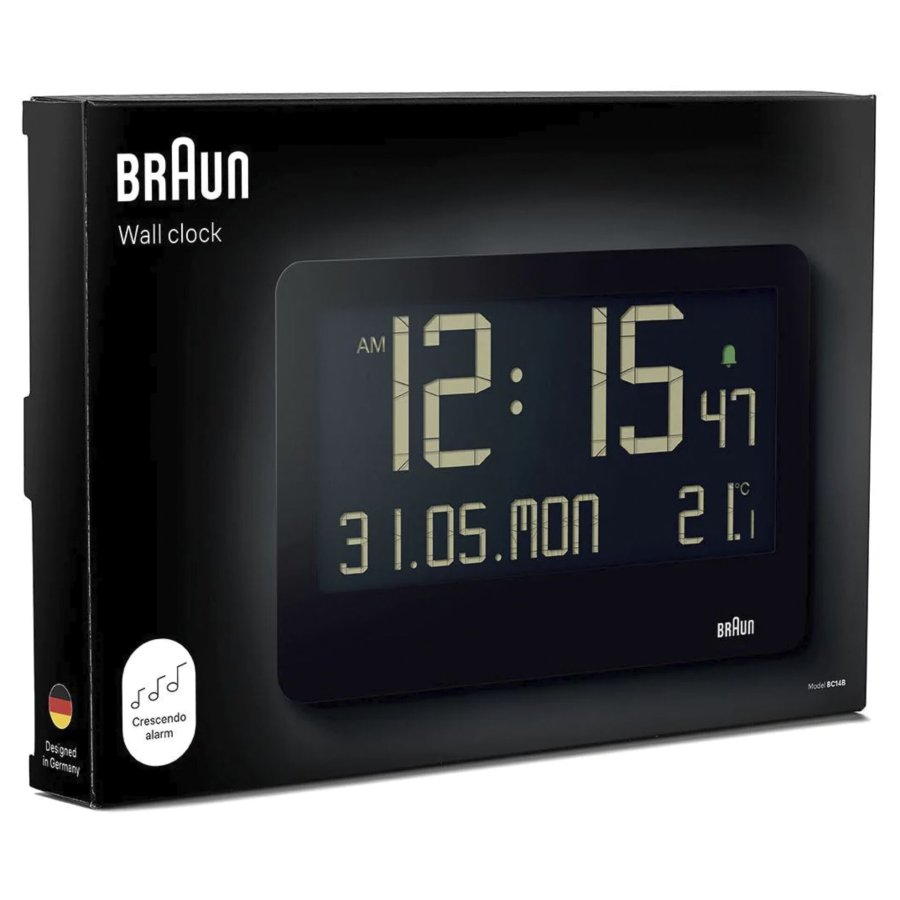 Braun BC 14 black Quartz Wall Clock digital #6