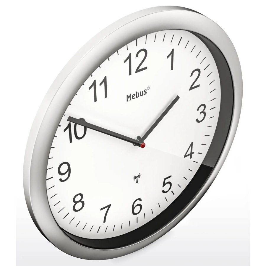 Mebus 19809 radio wall clock white/silver #3