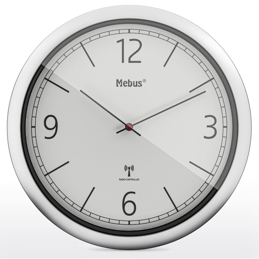 Mebus 19810 radio wall clock grey/silver #1