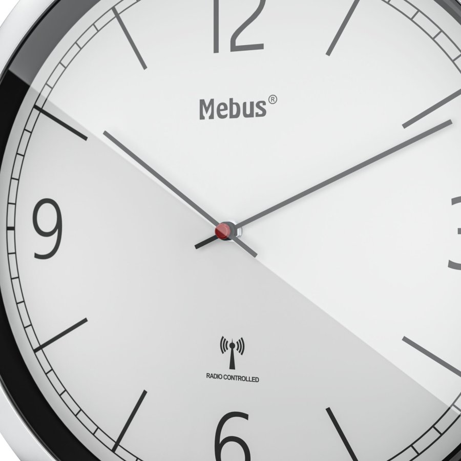 Mebus 19810 radio wall clock grey/silver #5