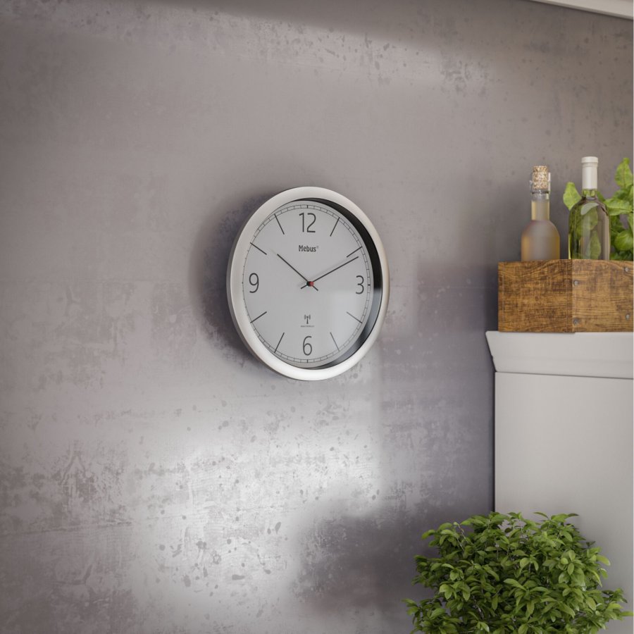 Mebus 19810 radio wall clock grey/silver #6