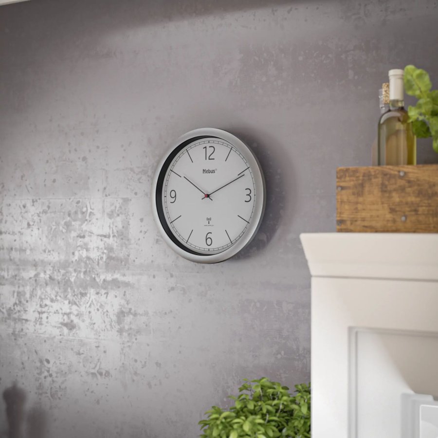 Mebus 19810 radio wall clock grey/silver #7