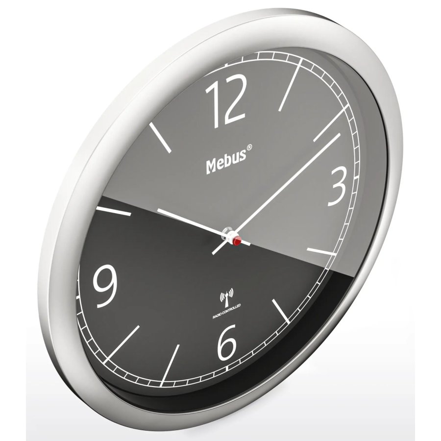 Mebus 19813 radio wall clock black/silver #3