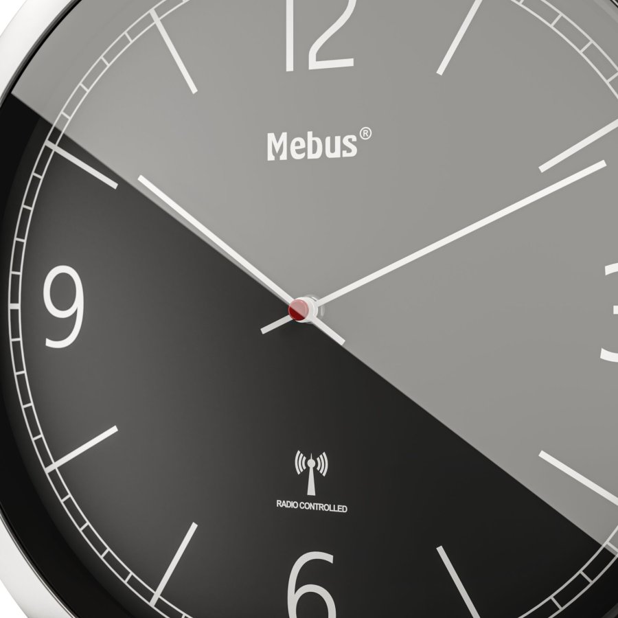Mebus 19813 radio wall clock black/silver #5