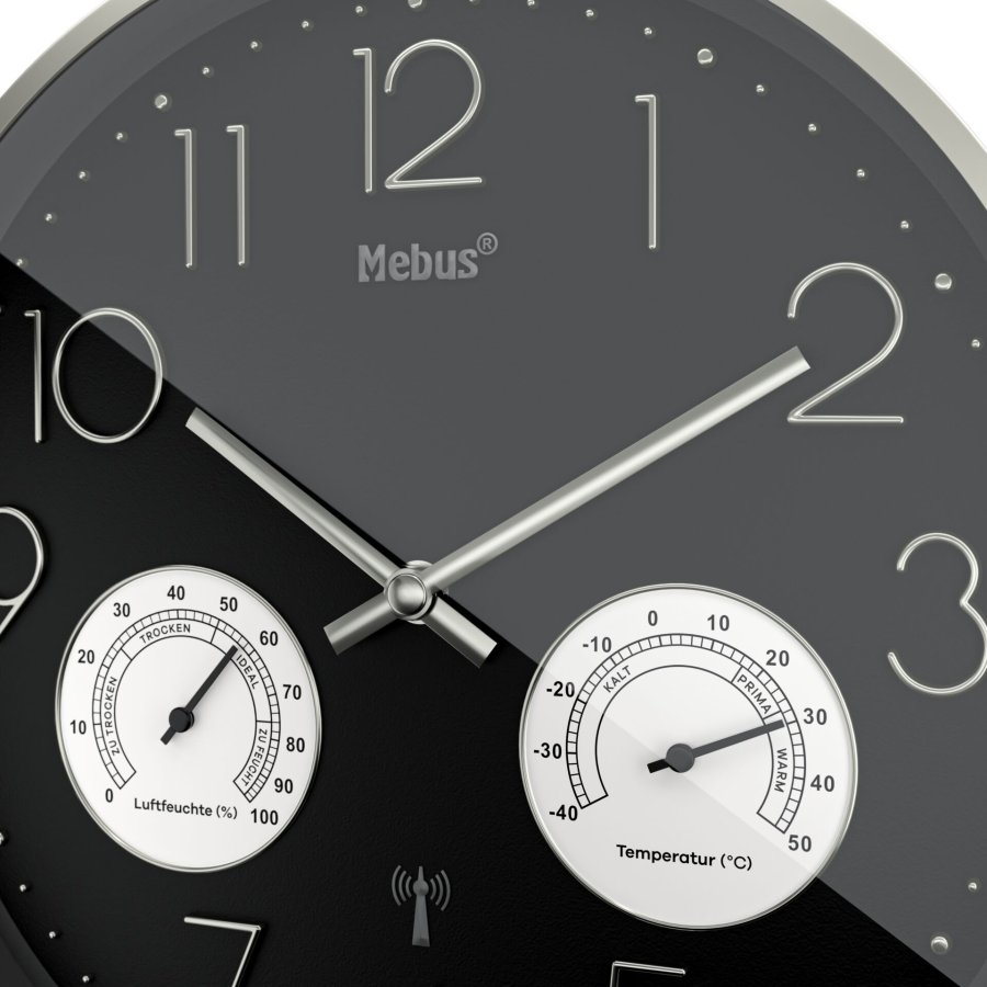 Mebus 12988 radio wall clock with Thermo-Hygrometer #5