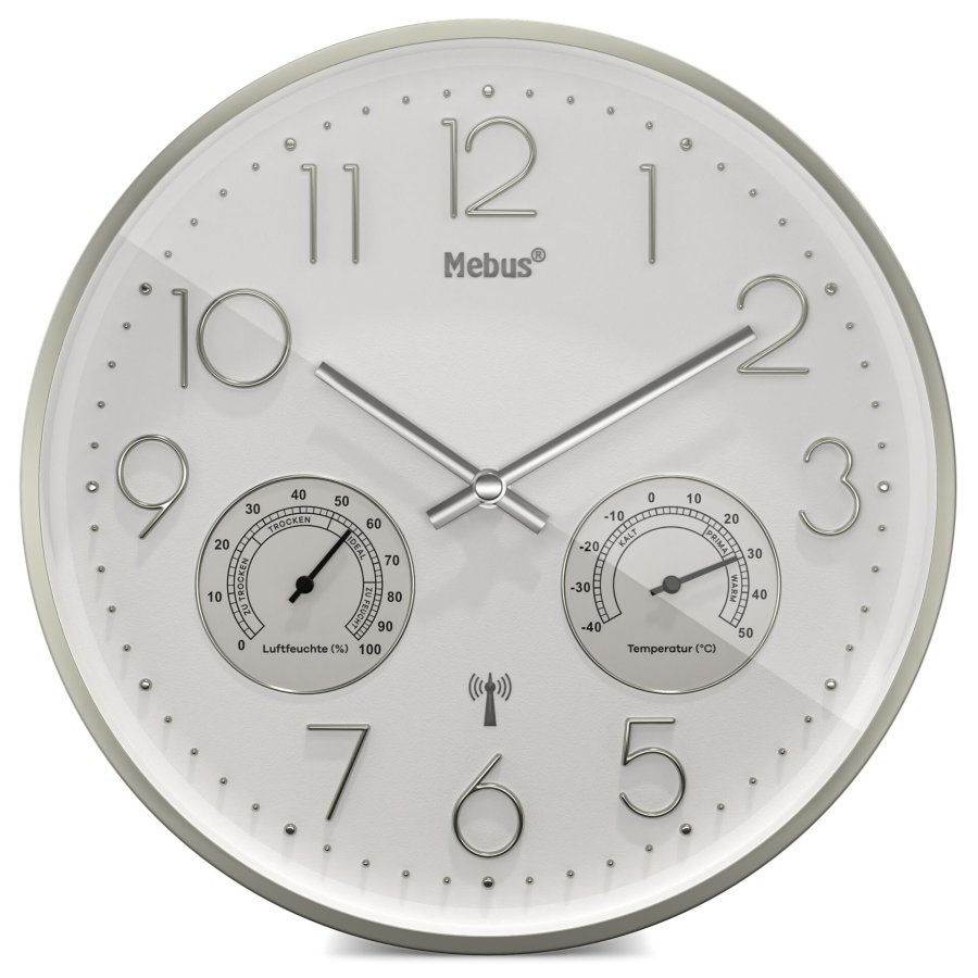 Mebus 12989 radio wall clock with Thermo-Hygrometer #1