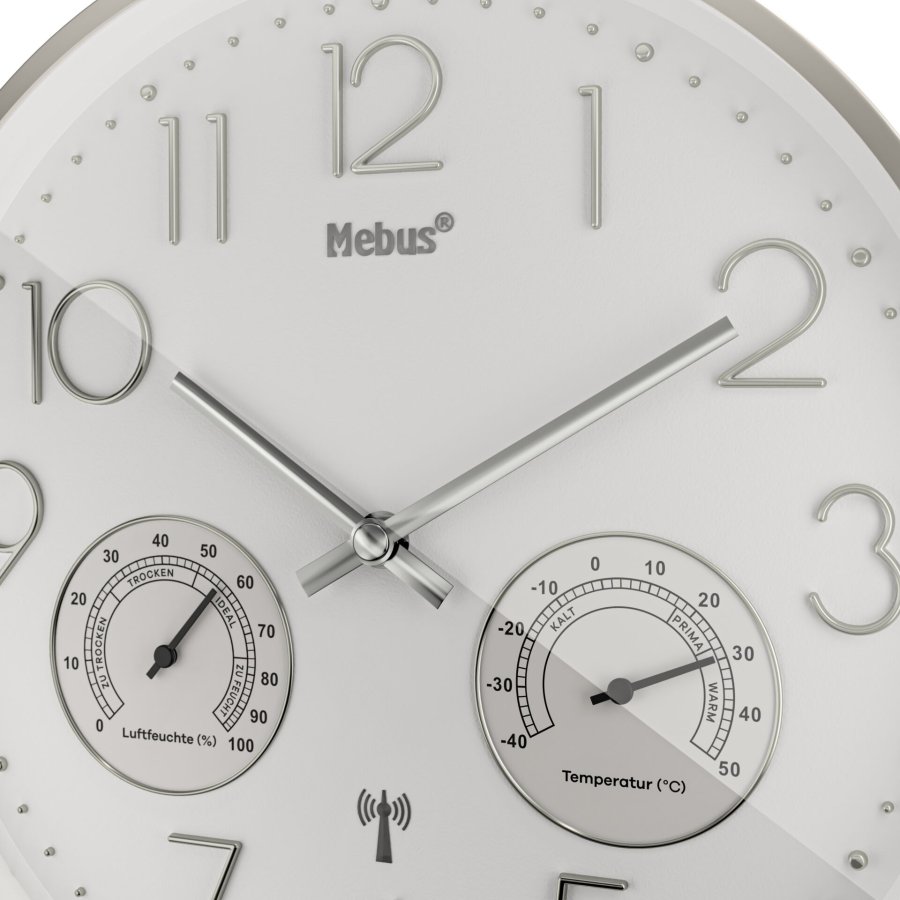 Mebus 12989 radio wall clock with Thermo-Hygrometer #5