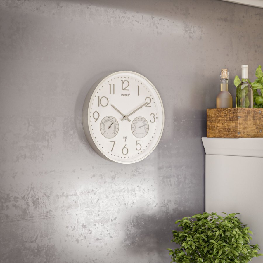 Mebus 12989 radio wall clock with Thermo-Hygrometer #6