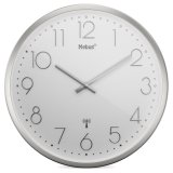 Mebus 19776 radio wall clock Silver/white #1