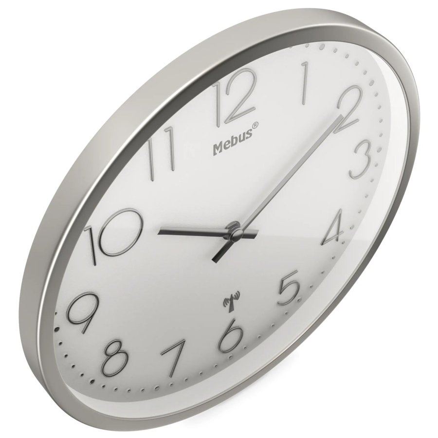 Mebus 19776 radio wall clock Silver/white #3
