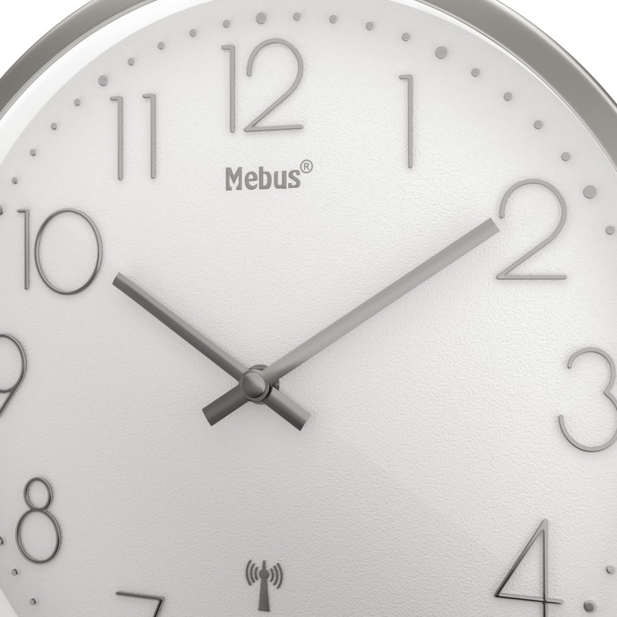 Mebus 19776 radio wall clock Silver/white #5