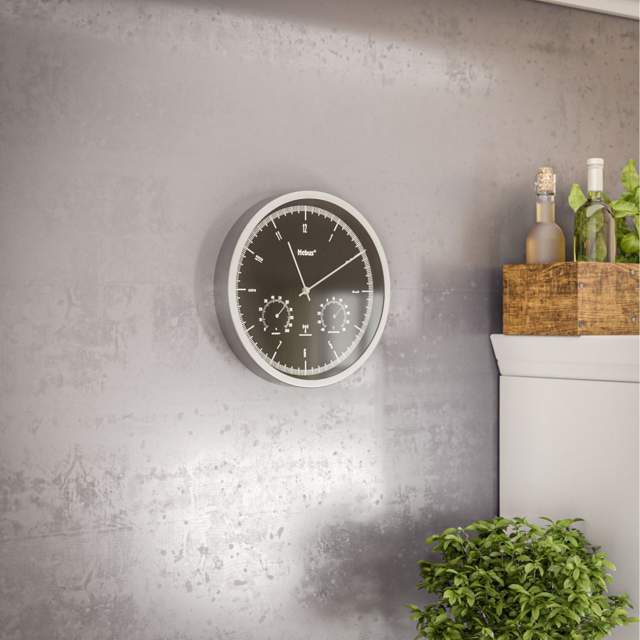 Mebus 19777 radio wall clock with Thermo-Hygrometer #6