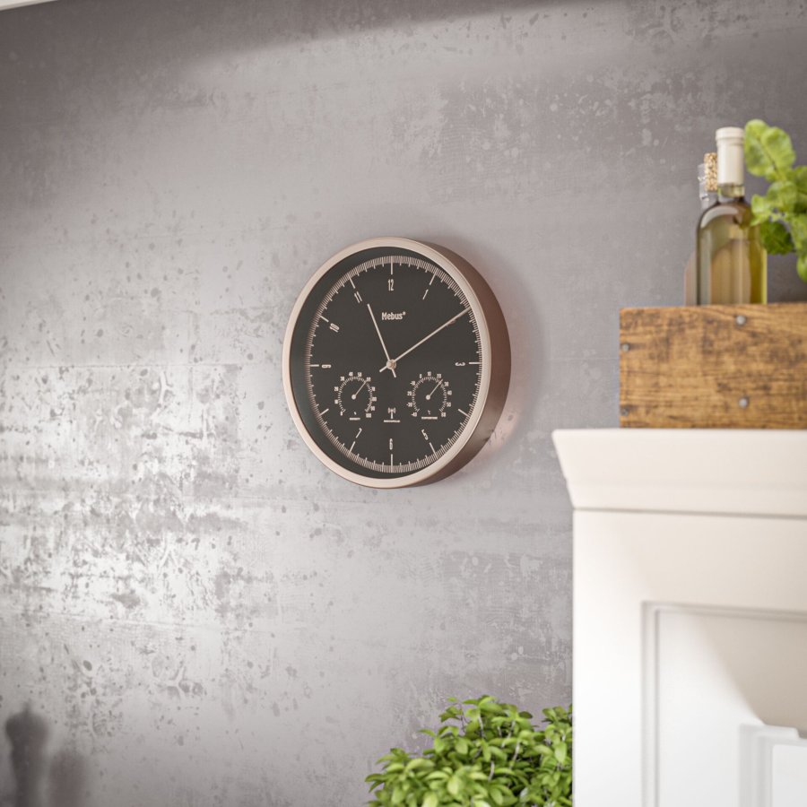 Mebus 19778 radio wall clock with Thermo-Hygrometer #7