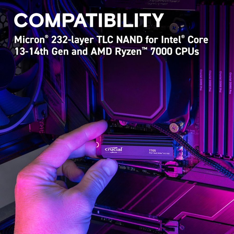 Crucial T705 with heatsink   1TB PCIe Gen5 NVMe M.2 SSD #18