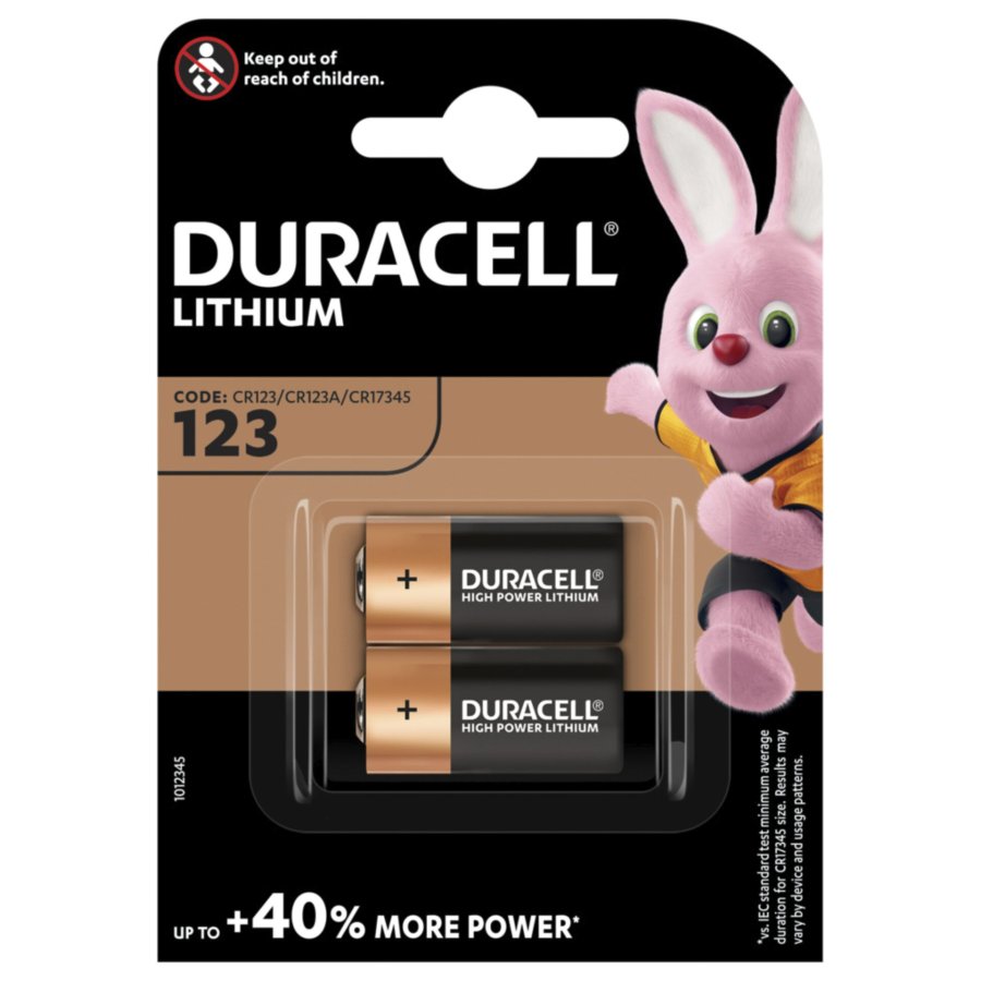 1x2 Duracell Lithium CR123A Photo Battery 3V 1400mAh CR17345 #1