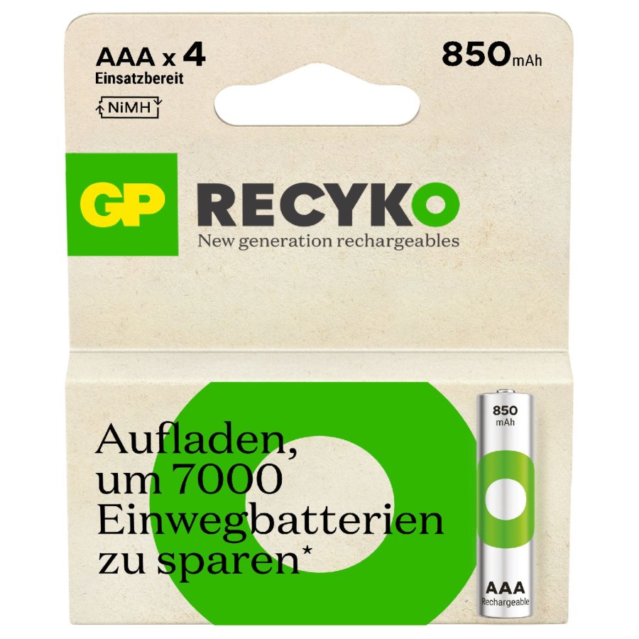 1x4 GP ReCyko NiMH Batteries AAA 850mAH, ready to use #3
