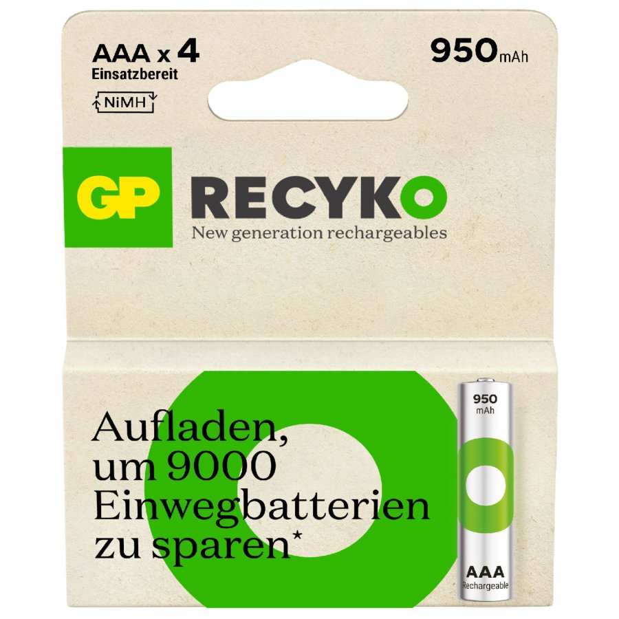 1x4 GP ReCyko NiMH Battery AAA 950mAH, ready to use #3