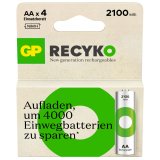 1x4 GP ReCyko+ NiMH Rech.Battery AA 2100mAH, ready to use #3
