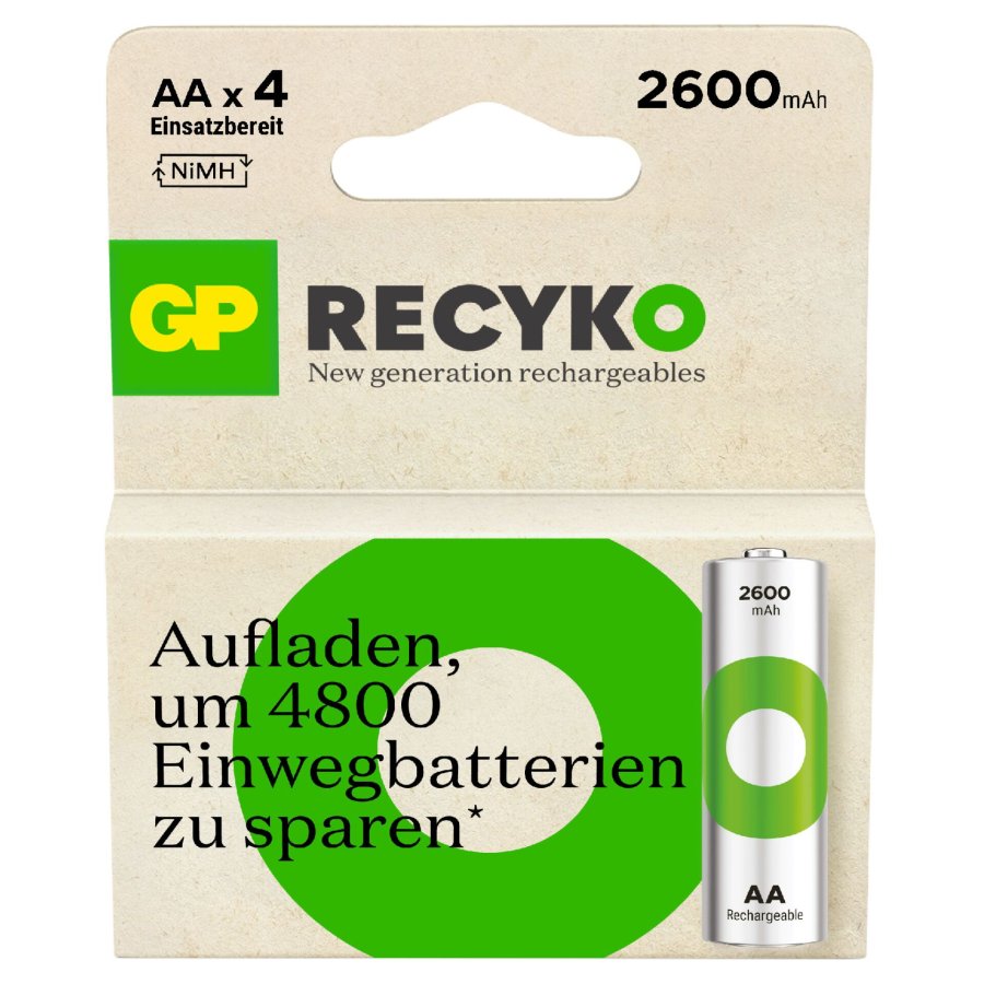 1x4 GP ReCyko NiMH battery AA 2600mAH, high capacity #3