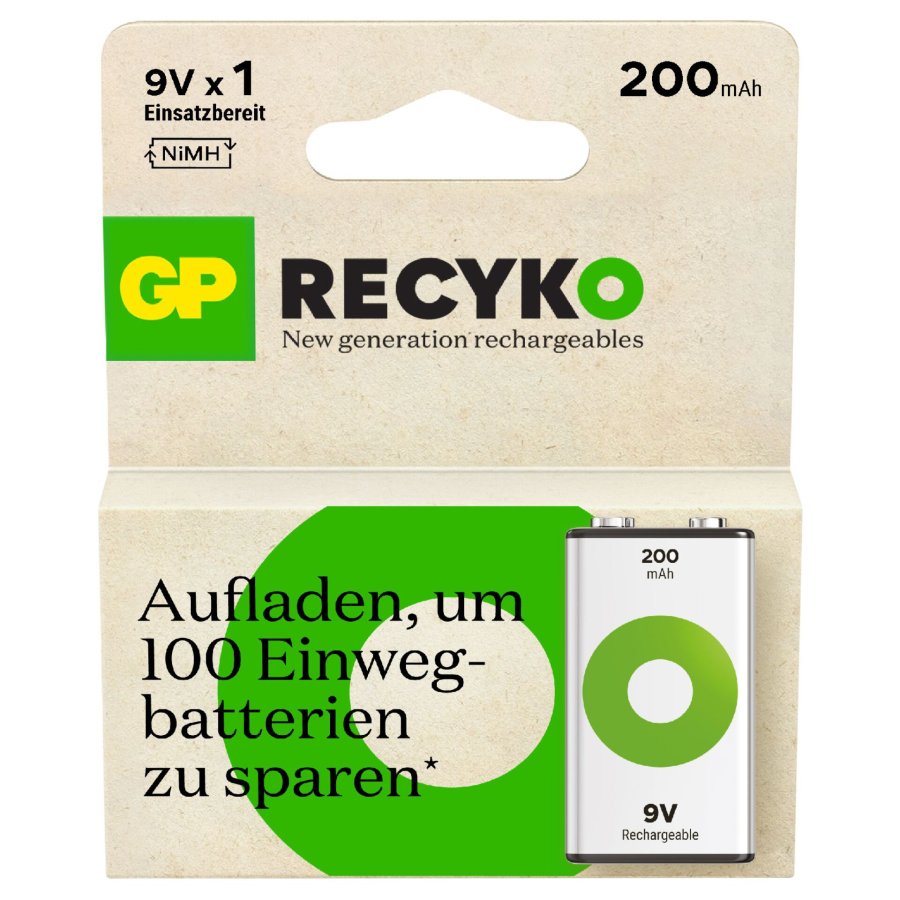 GP ReCyko NiMH Accu 9V Block 200mAH, ready to use #2