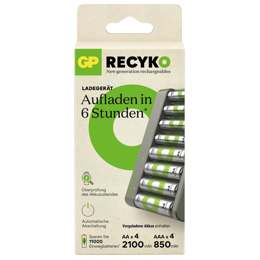 GP ReCyko E821 8-fold Round Bat. Charger+4xAA 2100mAh/4xAA 850mAh #4