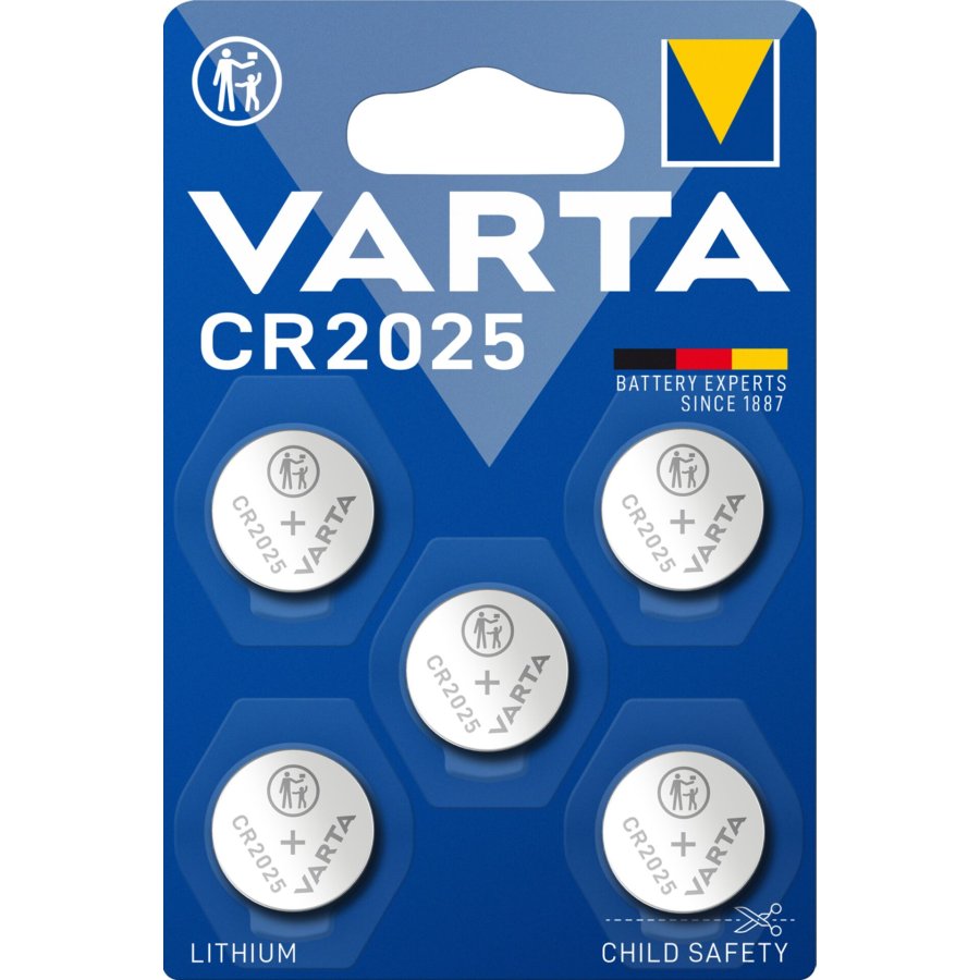 1x5 Varta electronic CR 2025 Lith. Coin Battery 06025 101 415 #1