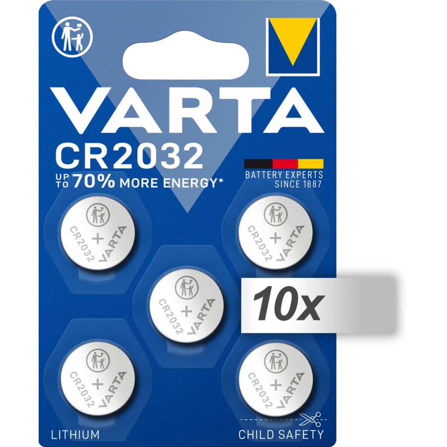 10x5 Varta electronic CR 2032 Lith. Coin Battery 06032 101 415 #1