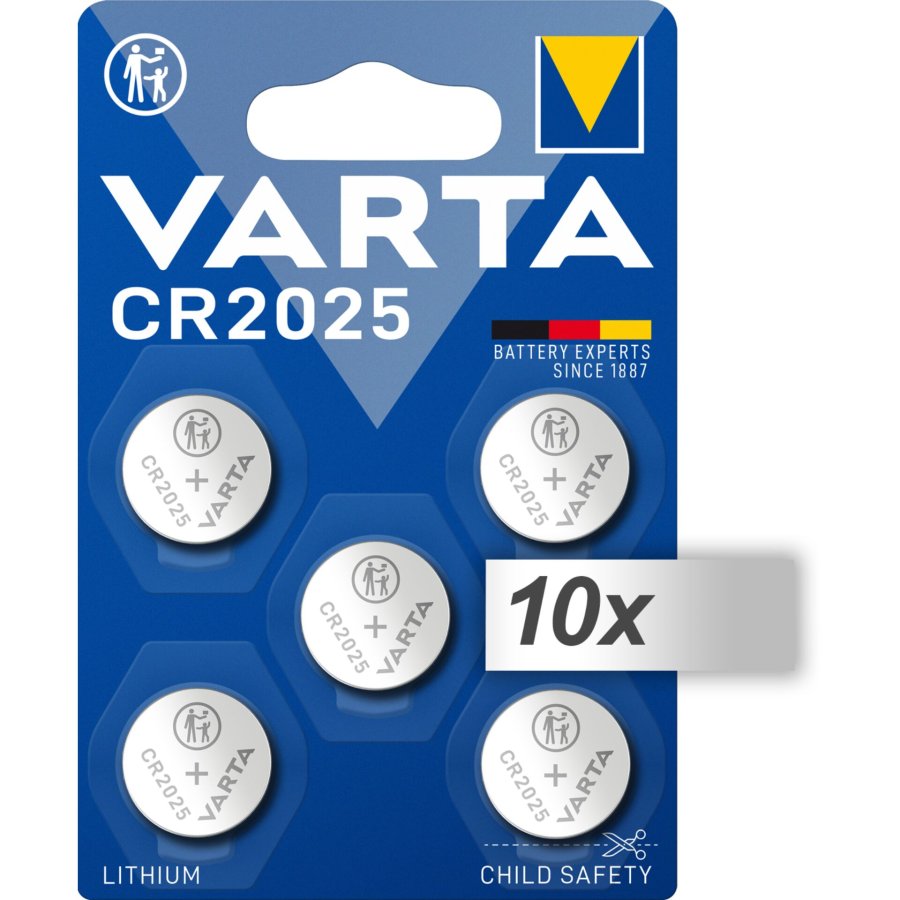 10x5 Varta electronic CR 2025 Lith. Coin Battery 06025 101 415 #1