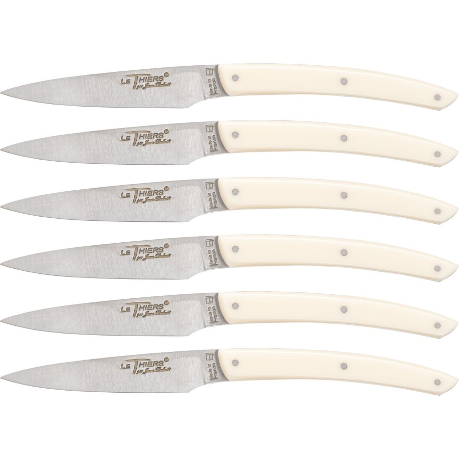 Laguiole Jean Dubos Knife Set 6 pcs., Acrylic Ivory #1
