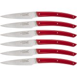 Laguiole Jean Dubost Knife Set 6 pcs., Acrylic Red #1