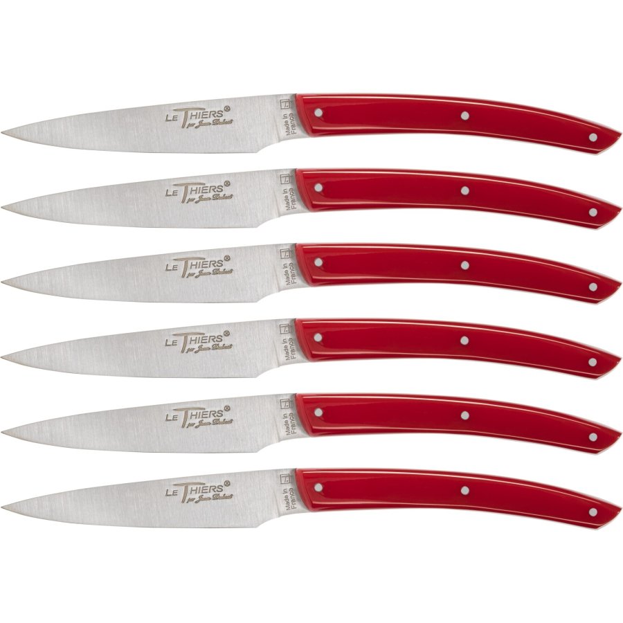 Laguiole Jean Dubost Knife Set 6 pcs., Acrylic Red #1