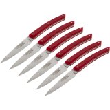 Laguiole Jean Dubost Knife Set 6 pcs., Acrylic Red #2