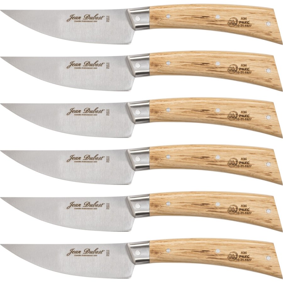 Laguiole Jean Dubost Steak Knife Set 6pcs., Oak Wood #1