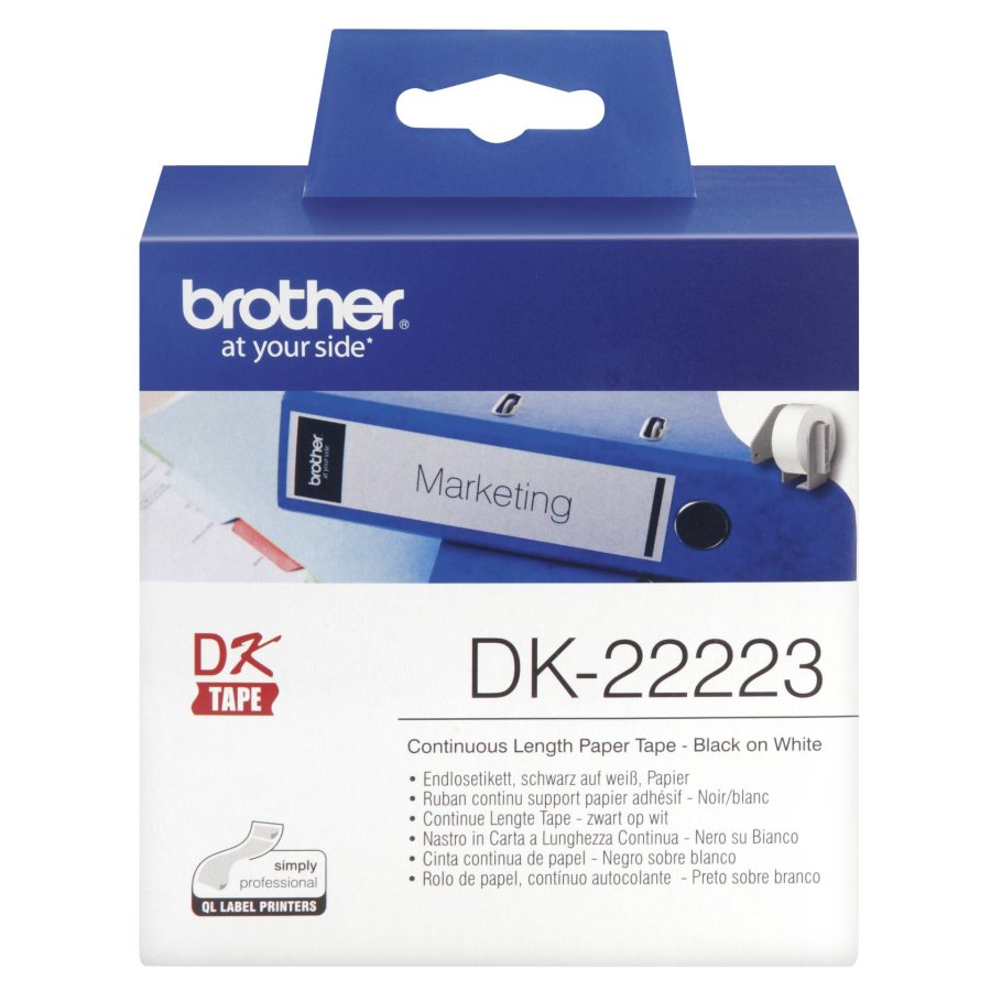Printer labels Brother DK22223 Gul Hvid #1