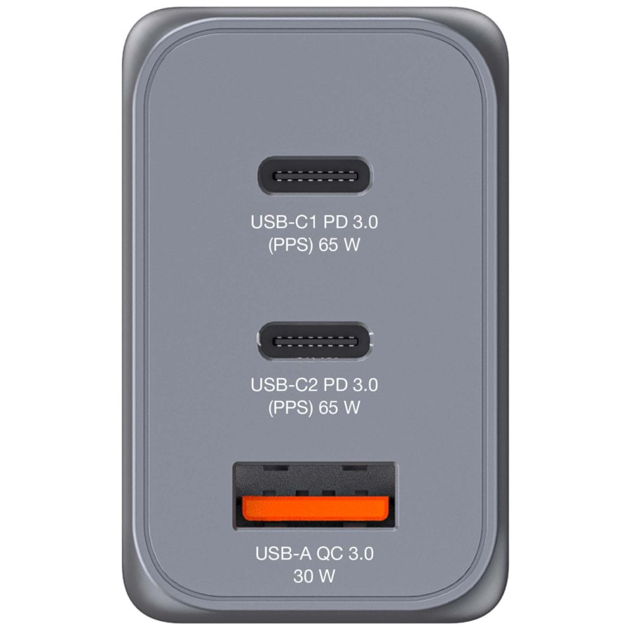 Verbatim GNC-64 GaN Charger 65W 2xUSB-C PD, 1xUSB-A QC 3.0 32201 #2