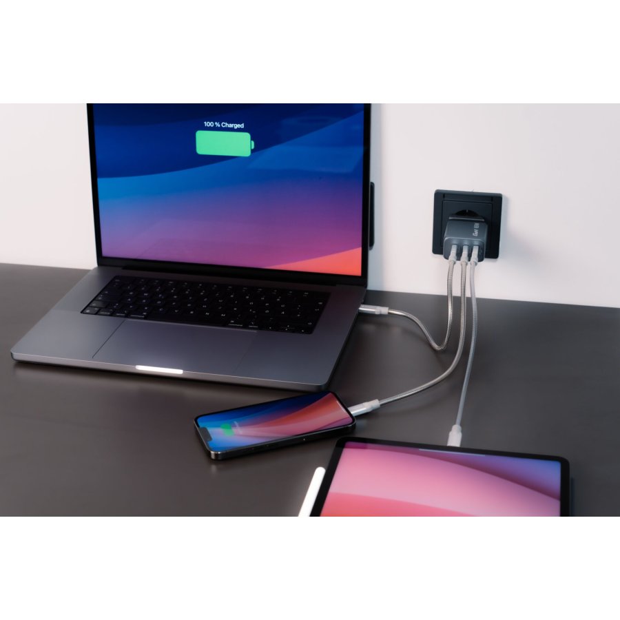 Verbatim GNC-64 GaN Charger 65W 2xUSB-C PD, 1xUSB-A QC 3.0 32201 #6