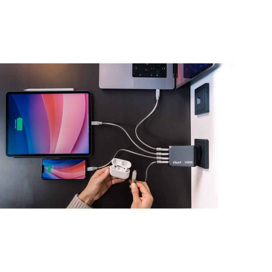 Verbatim GNC-100 GaN Charg. 100W 3xUSB-C PD, 1xUSB-A QC 3.0 32202 #6