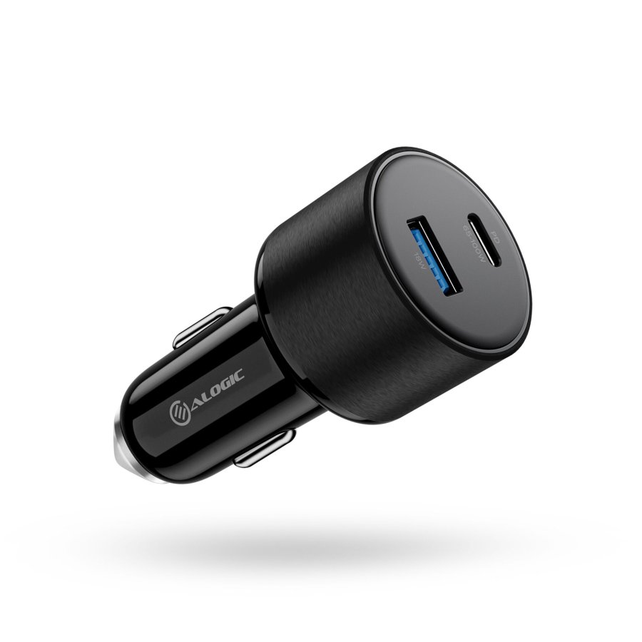 Alogic Rapid Power 100W USB-C PD 2-in-1 Fast Car Charger Black #1