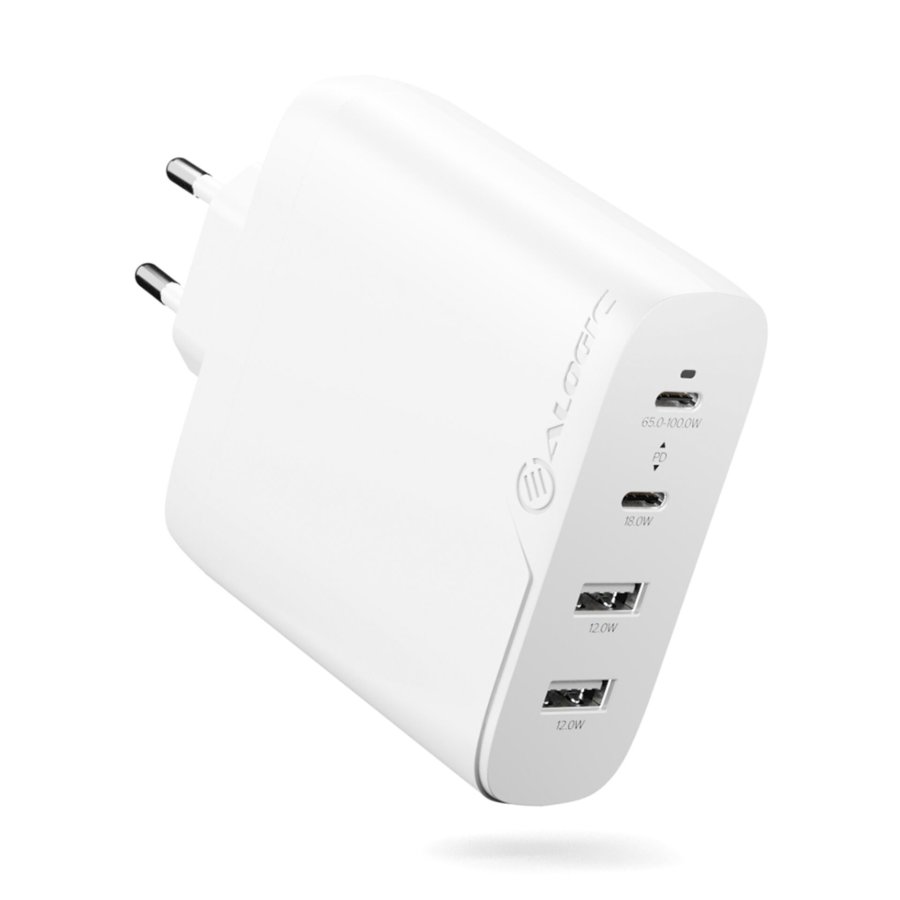 Alogic Rapid Power 100W 4-Port Fast GaN Charger +Cable 2m White #1
