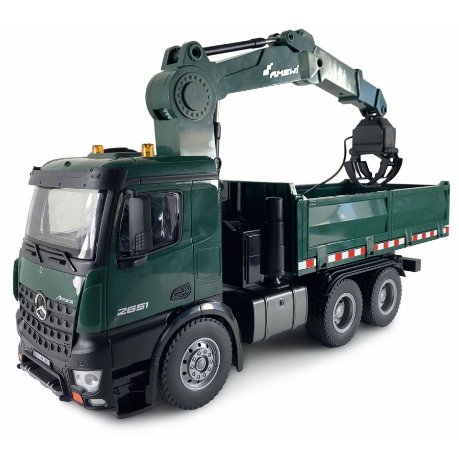 AMEWI Mercedes-Benz Arocs Licens Crane Truck w. Tipper RTR green #1