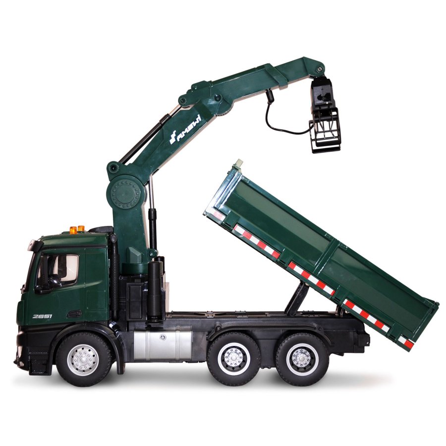 AMEWI Mercedes-Benz Arocs Licens Crane Truck w. Tipper RTR green #4