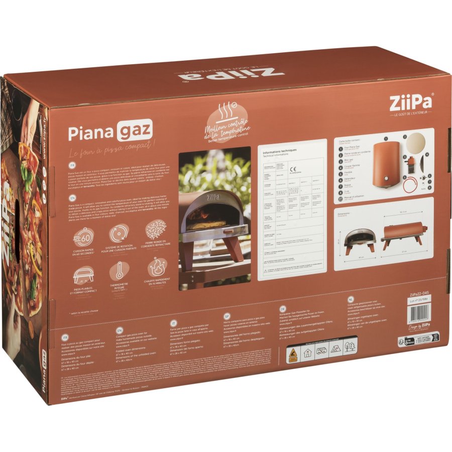 ZiiPa Piana Gas Pizza Oven Terracotta #2