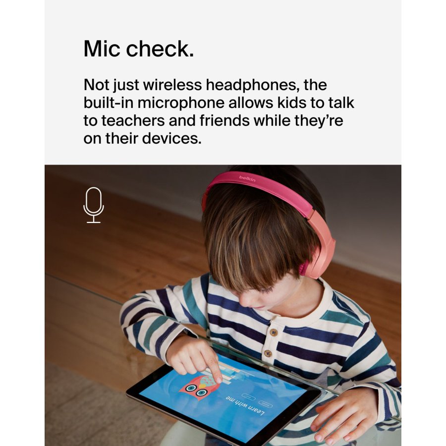 Belkin Soundform Mini-On-Ear for Kids BT USB-C pink AUD002btPKV3 #15
