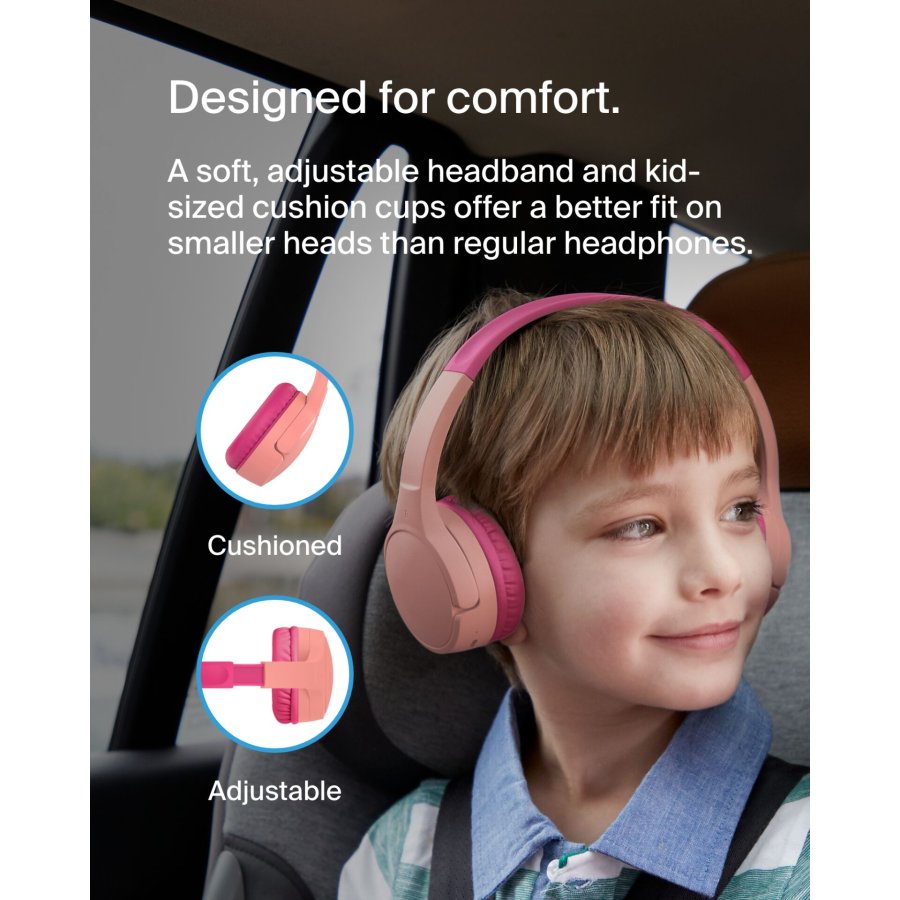 Belkin Soundform Mini-On-Ear for Kids BT USB-C pink AUD002btPKV3 #16