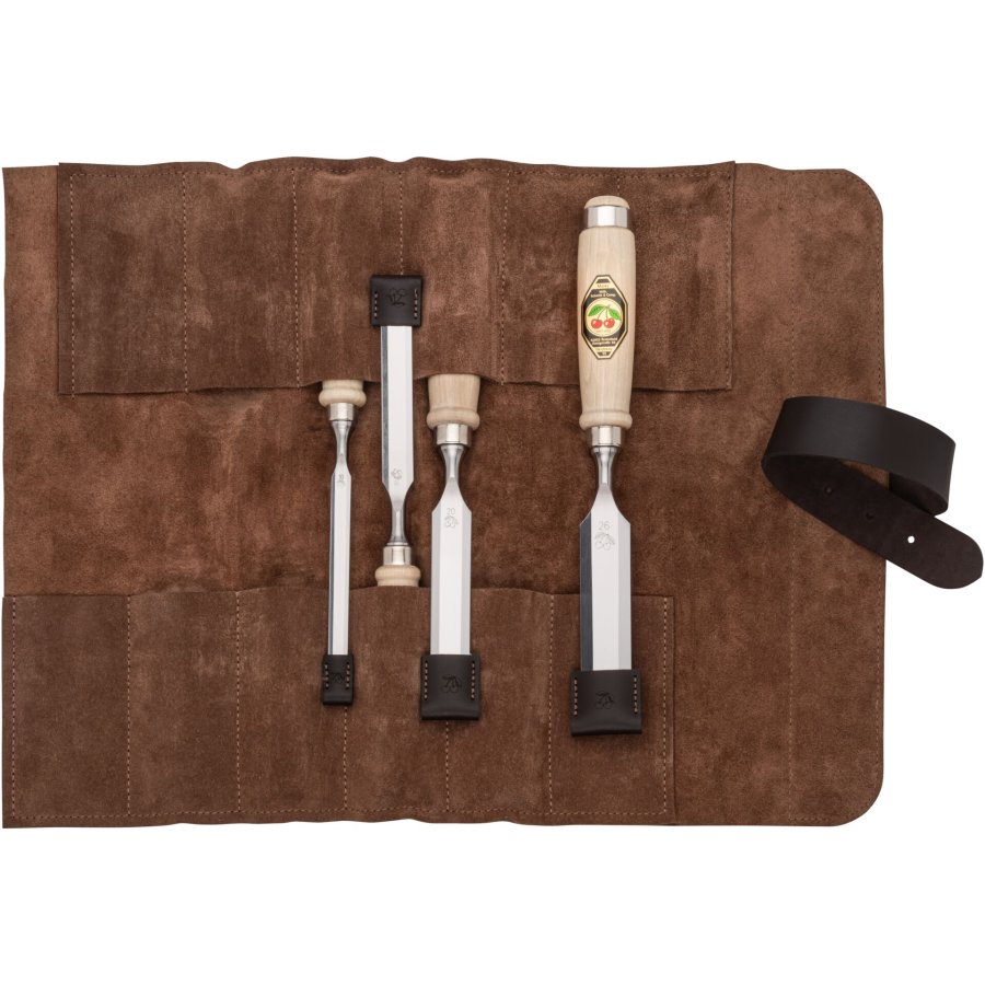 Kirschen Firmer Chisel Set 4pcs. Leather Bag 10-16-20-26 #2