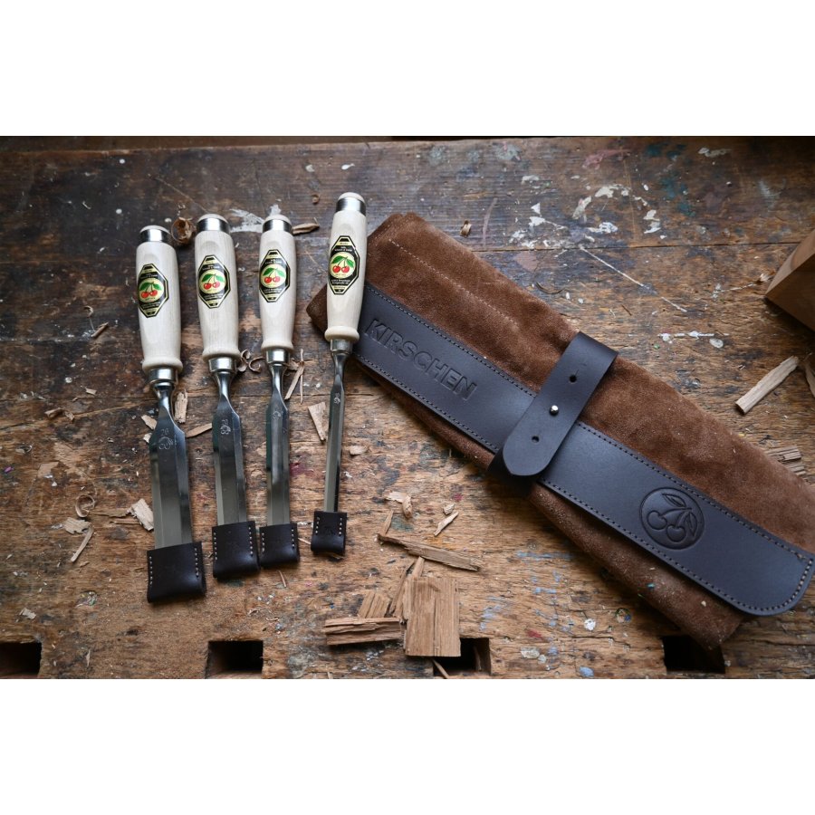 Kirschen Firmer Chisel Set 4pcs. Leather Bag 10-16-20-26 #3