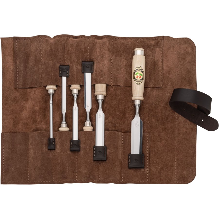 Kirschen Firmer Chisel Set 6pcs. Leather Bag 6-10-12-16-20-26 #2