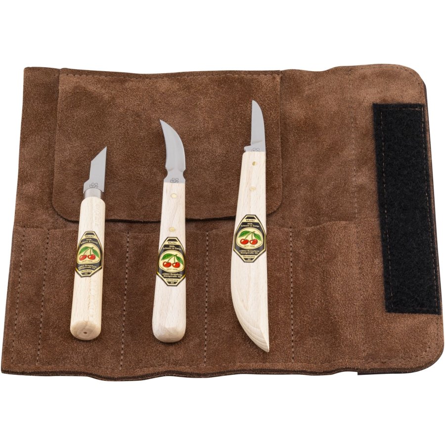 Kirschen Set of carving knives Velourleather bag #1