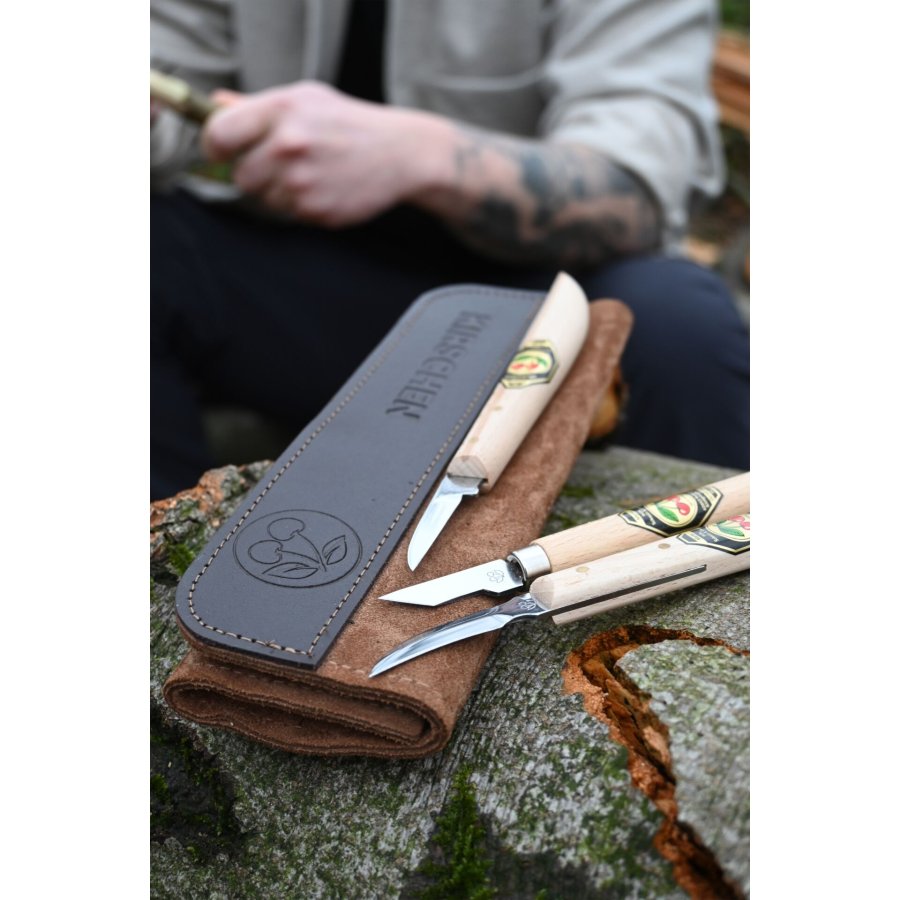 Kirschen Set of carving knives Velourleather bag #12