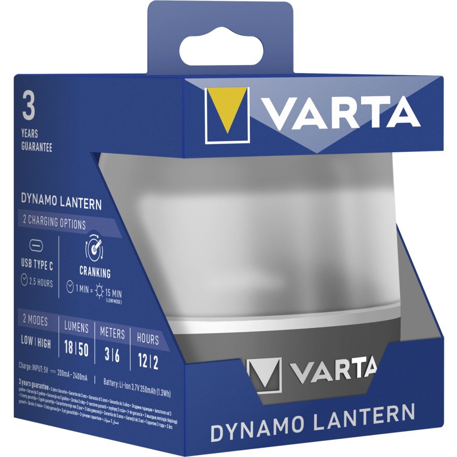 Varta Dynamo Latern inkl. Kurbel zum Aufladen p. Hand 17670101111 #7